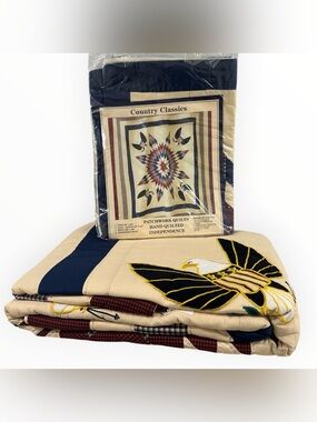 American Pacific Independence Quilt Full Queen 86x86 Patriotic Americana 1996